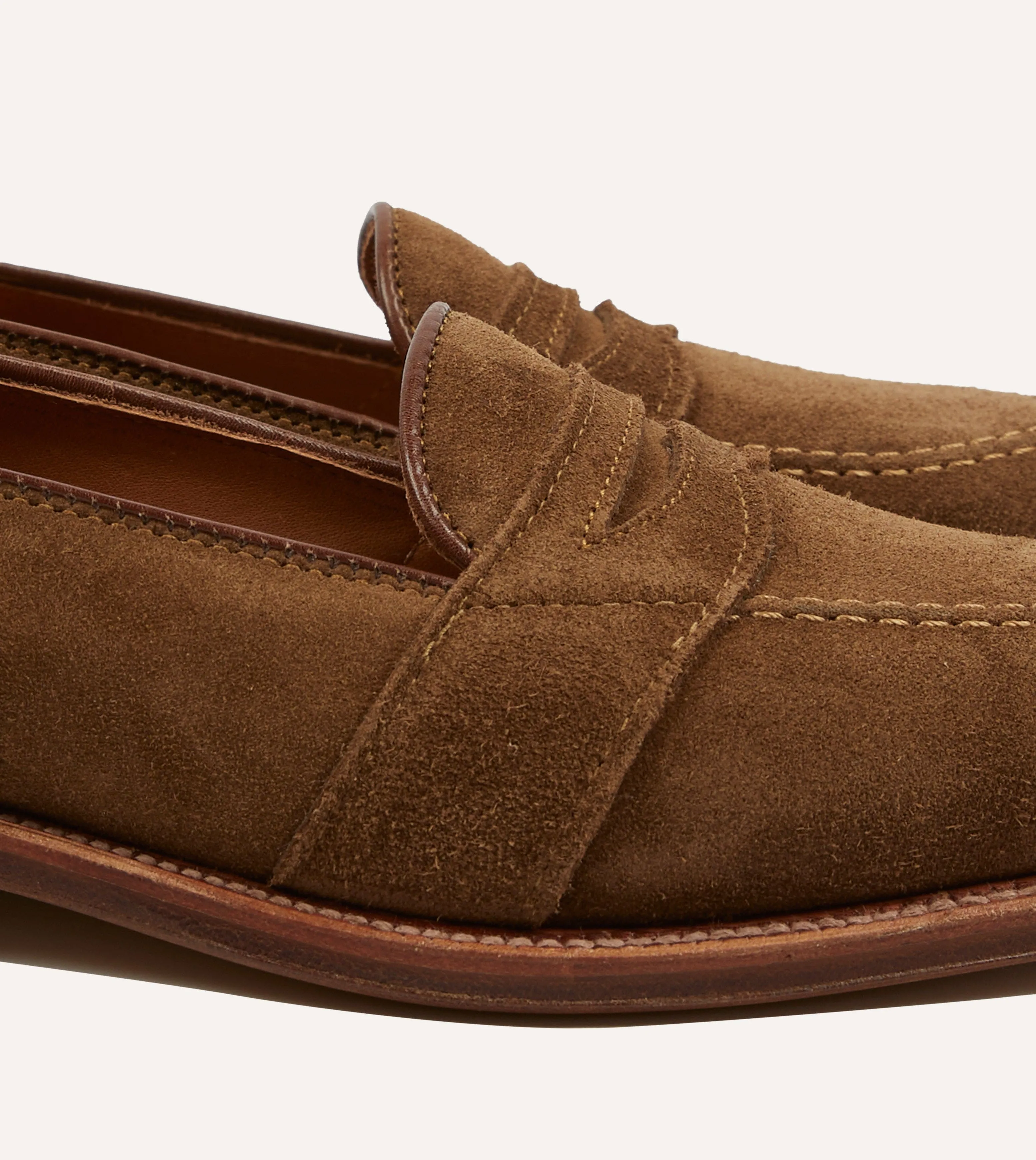 Alden Snuff Suede Full Strap Loafer