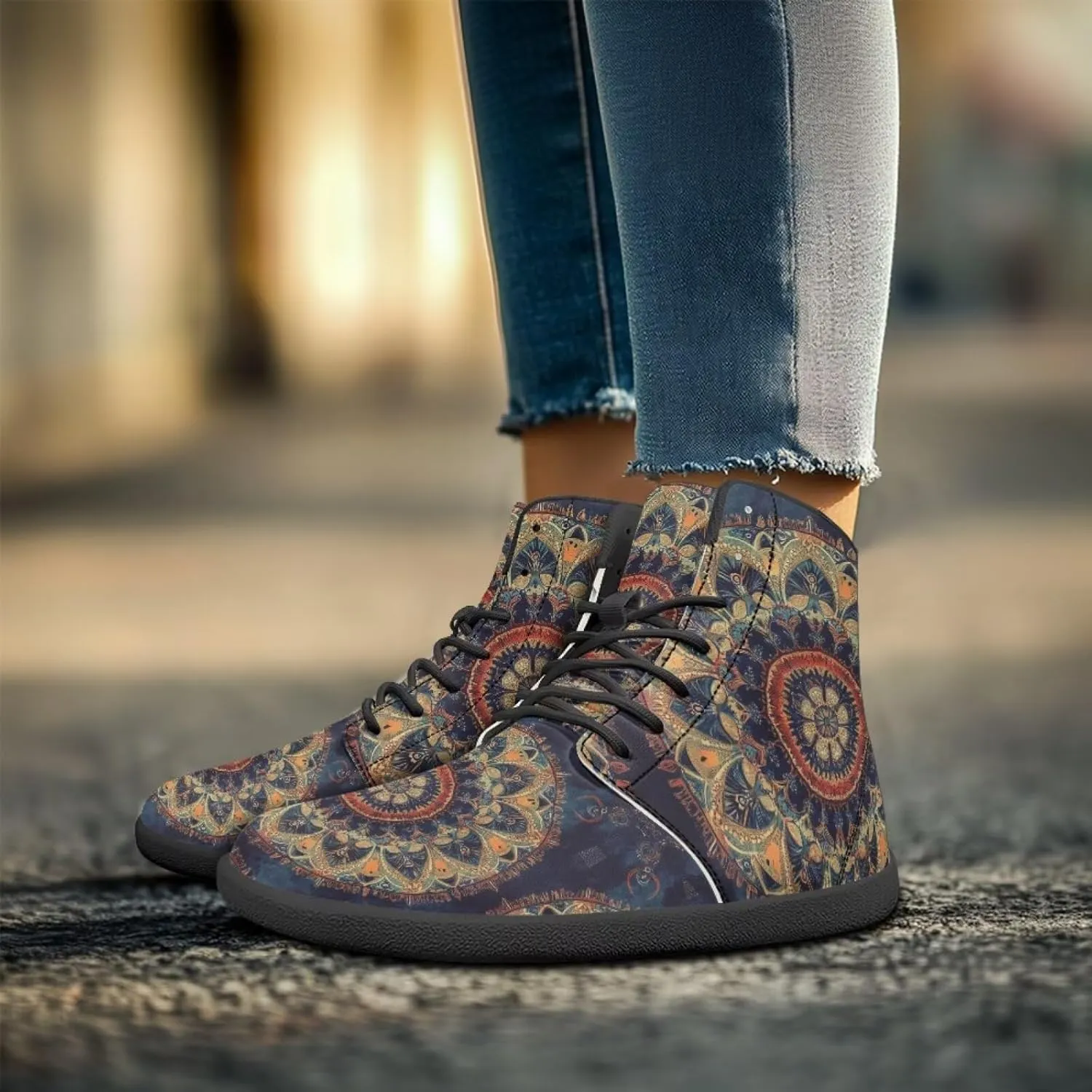 chaqlin Tropical High Top Barefoot Shoes Workout Shoes Zero Drop Walking Shoes