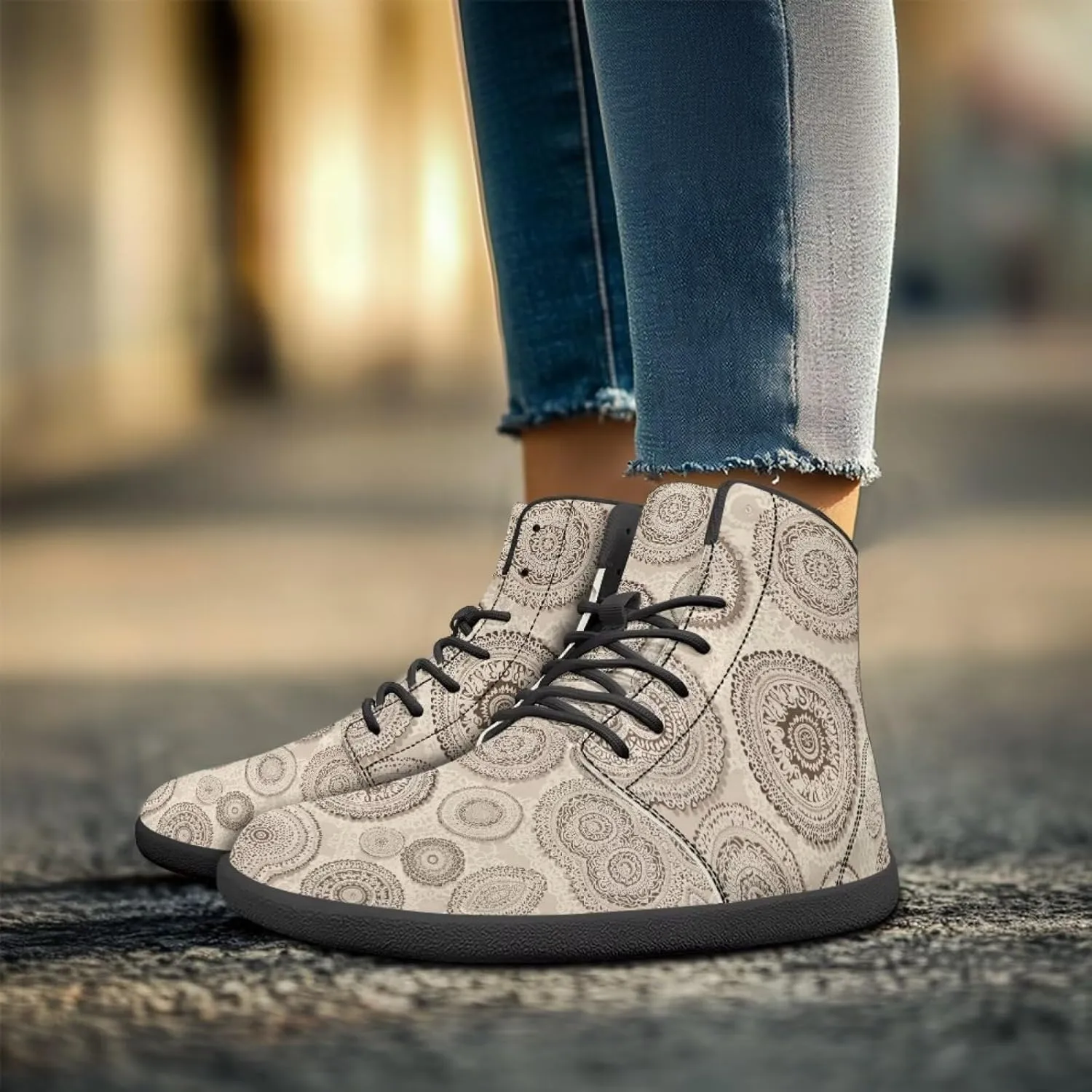 chaqlin Tropical High Top Barefoot Shoes Workout Shoes Zero Drop Walking Shoes