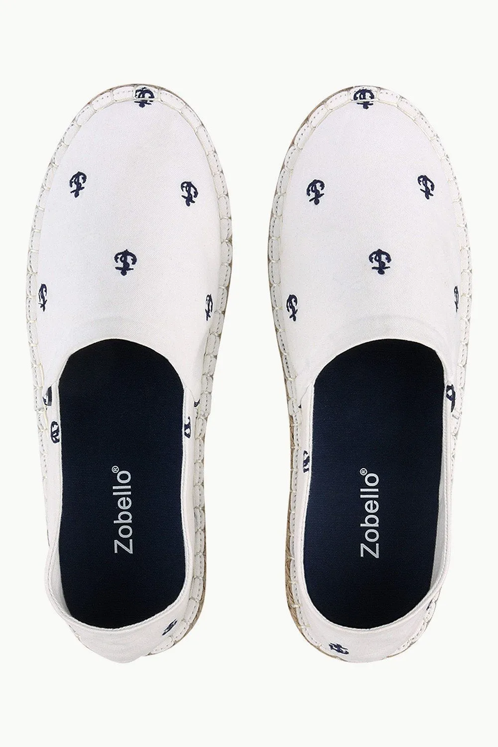 Mens Beige Anchor Espadrilles