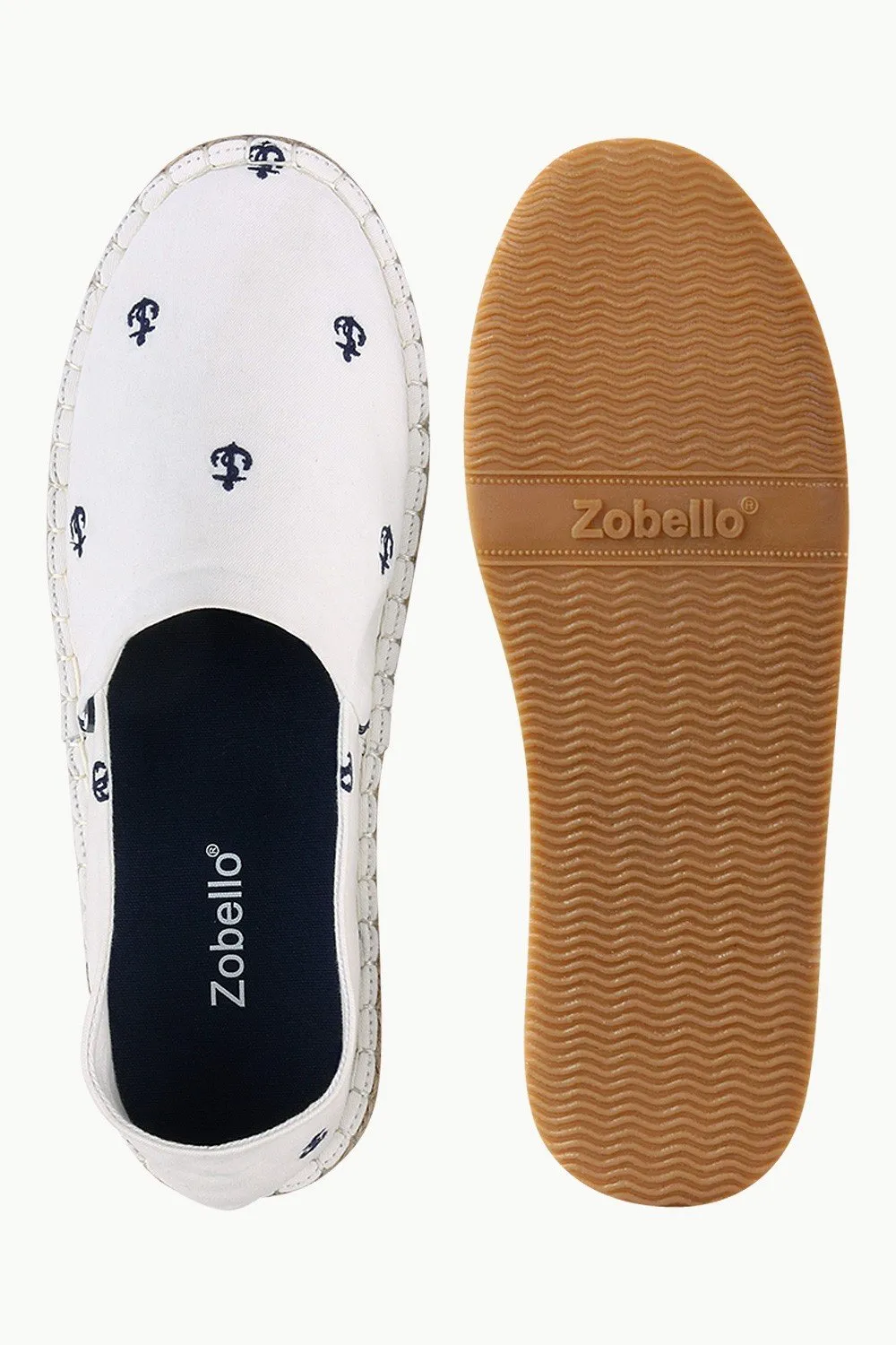 Mens Beige Anchor Espadrilles