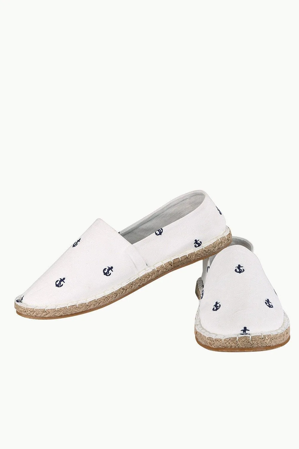 Mens Beige Anchor Espadrilles