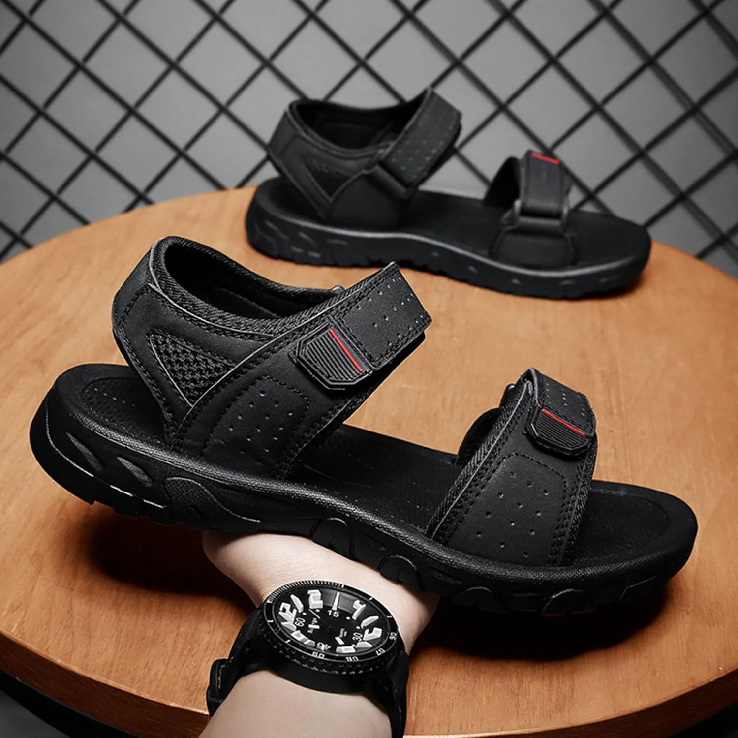 Men's Comfortable Summer Sandals with Arch Support for Outdoor Beach Walking Casual Wear Open Toe Water Shoes