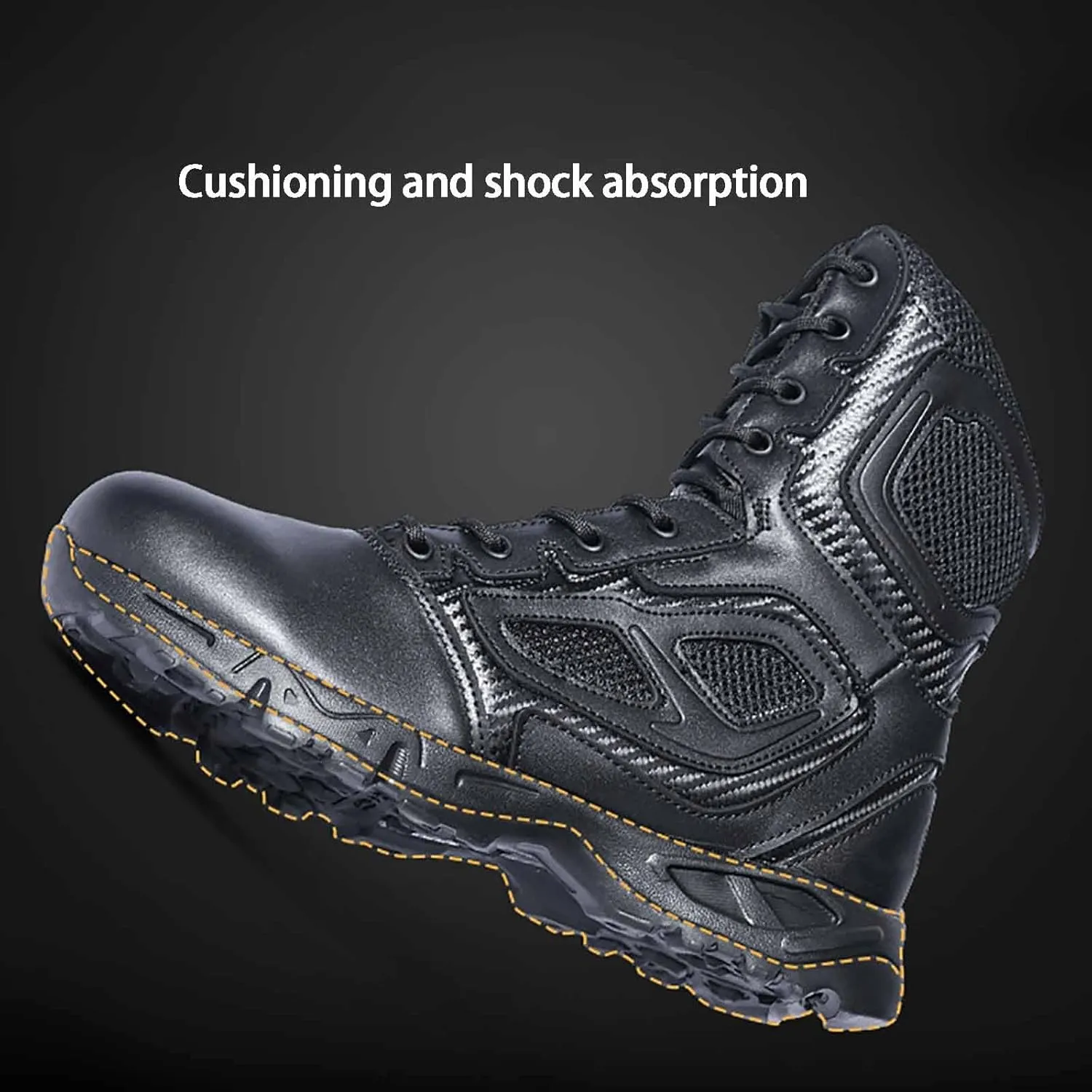 Men's Waterproof Military Boots, Breathable Military Combat Desert Boots Lightweight Non-Slip Hiking Outdoor Boots Men's Tactical Military Combat Boots