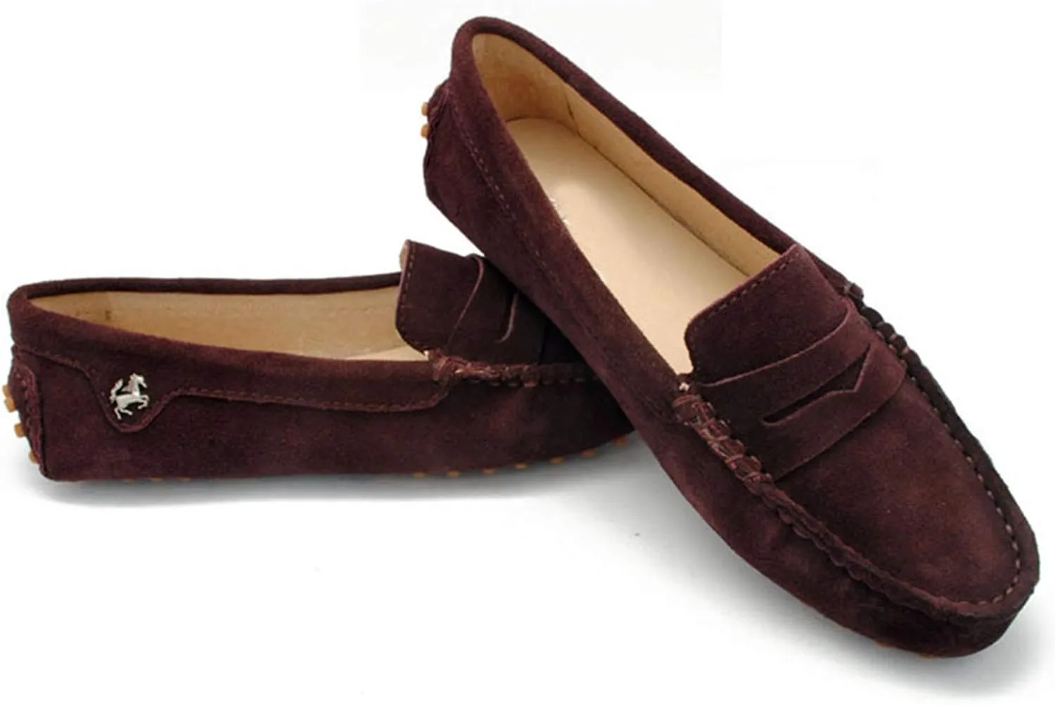 Minishion Women's Casual Loafers Suede Comfortable Driving Shoes YB9603