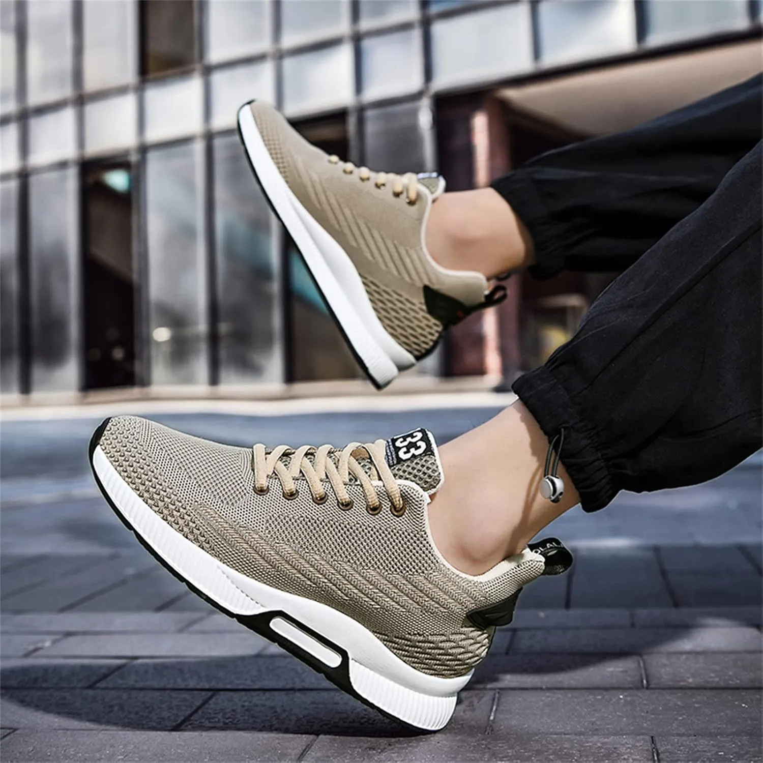 Mnplciea Men's Invisible Height Increasing Elevator Shoes 3.15 Inches Lace Up Road Running Sneakers Lightweight Breathable Knitted Sporty Trainers