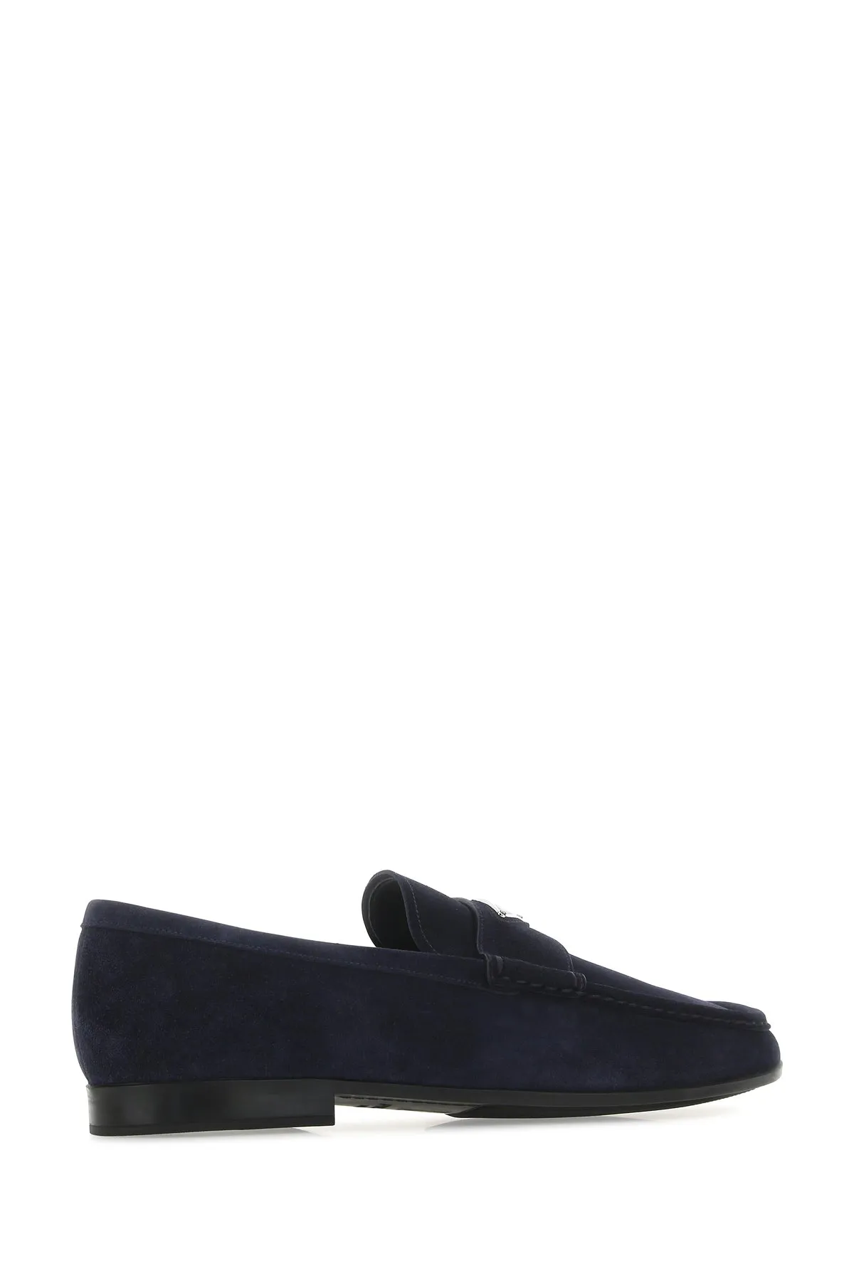 Navy blue suede loafers