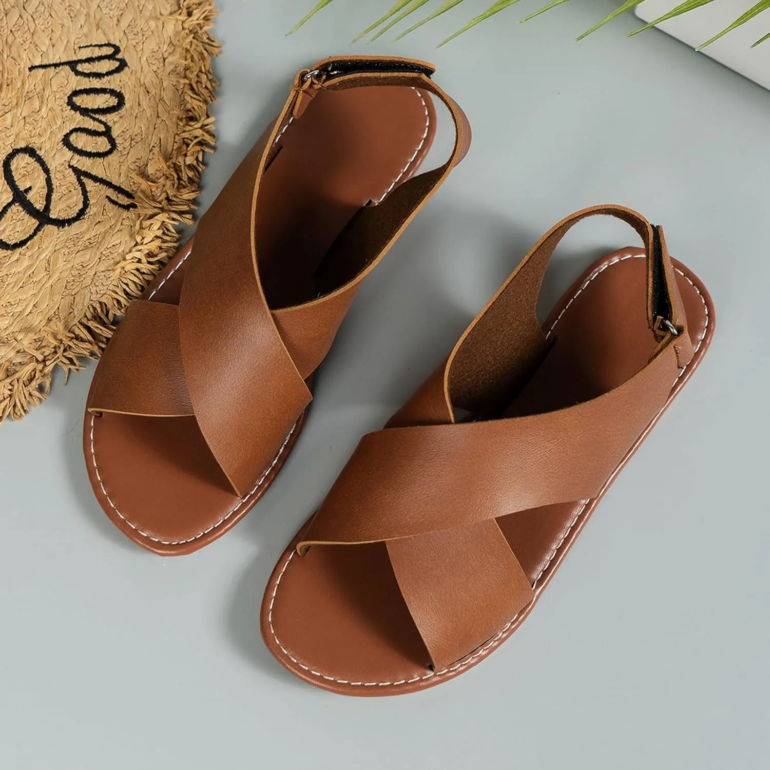 Orthopedic Sandals for Women Arch Support Walking Sandals Summer Flat Sandals Flip Flops Comfortable Beach Sandals