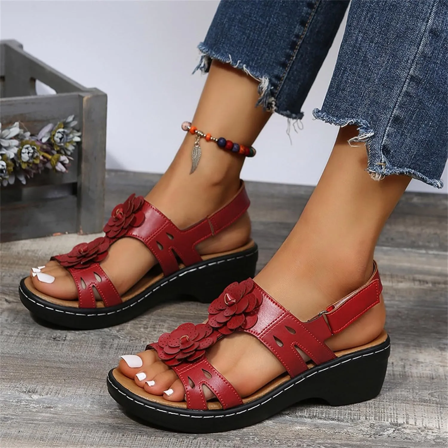Orthopedic Sandals for Women, Women Platform Sandals Casual Summer Beach Flip Flops Sandals Breathable Wedge Sandals Shoes
