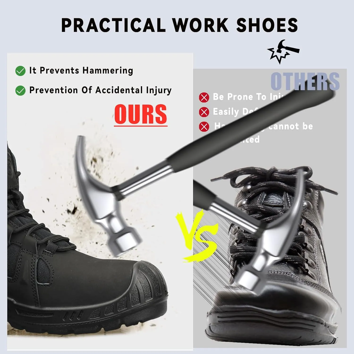 OUXX Men's Work Boots Composite Toe Cap Non Slip Work Shoes for Men Water Resistant Safety Shoes(OUXX4603)