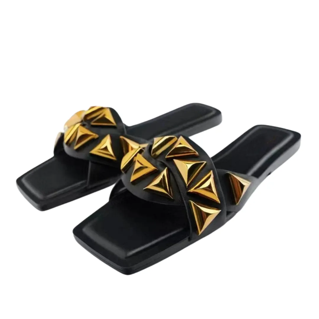 Rivet Flat Sandals