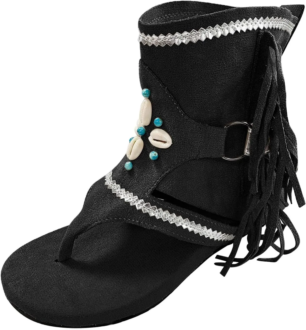 Women's Elastic Ankle Strap Flat Sandals Rhinestone Open Toe Slip on Casual Sandal Arch Support Flat Sandals